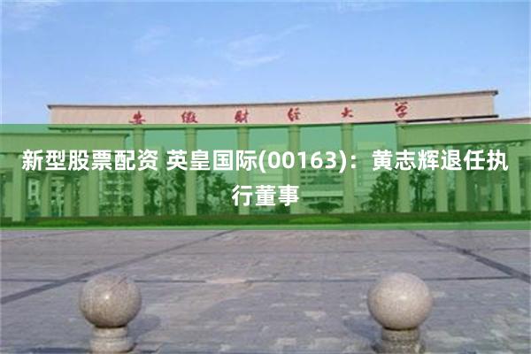 新型股票配资 英皇国际(00163)：黄志辉退任执行董事