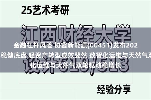金融杠杆风险 协鑫新能源(00451)发布2024年业绩公告：稳健底盘 轻资产转型成效斐然 数智化运维与天然气双轮驱动稳增长