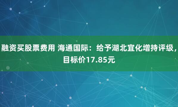 融资买股票费用 海通国际：给予湖北宜化增持评级，目标价17.85元