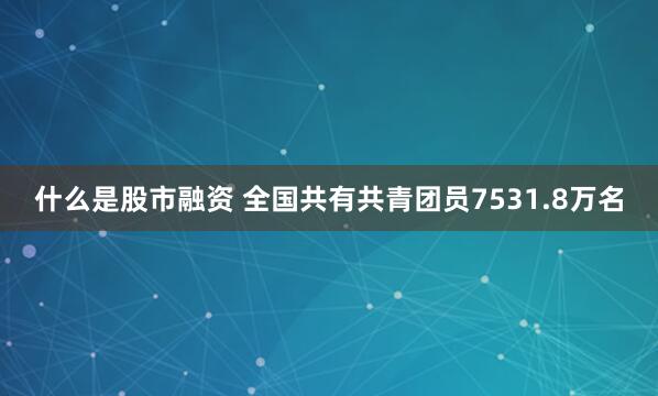 什么是股市融资 全国共有共青团员7531.8万名